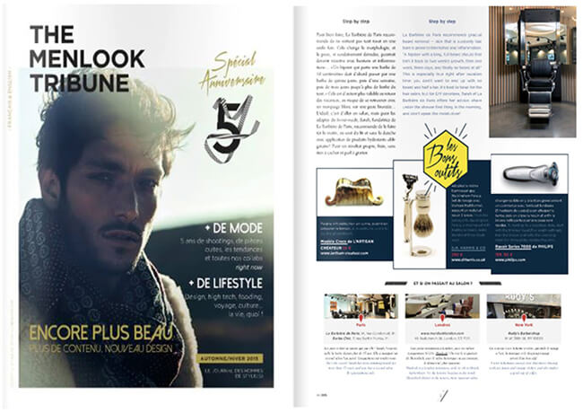 Images publication dans le magazine the menlook tribune, bijoux de créateur. 